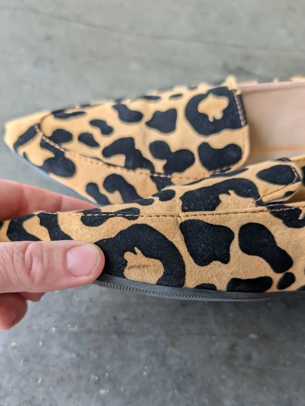 ASOS London Rebel Pointed Toe Loafers in Leopard Print size 40 wide fit